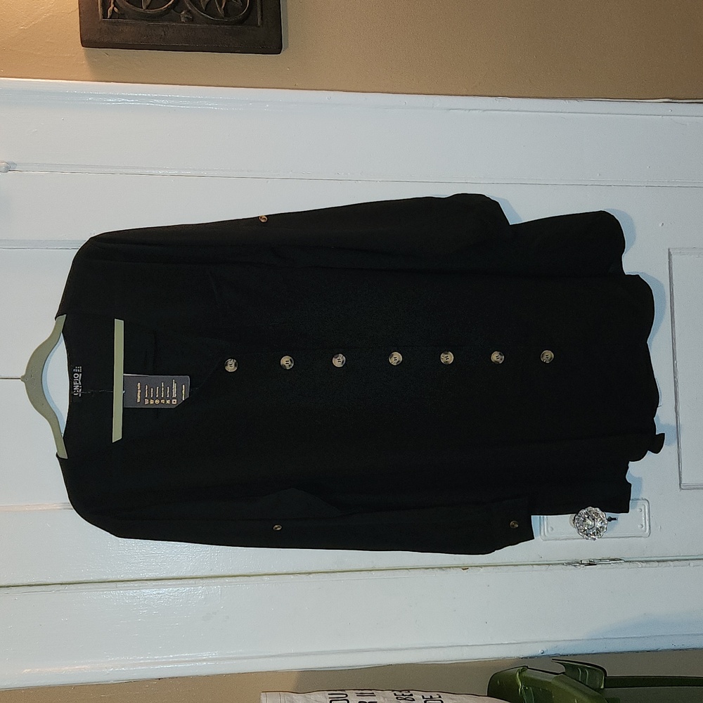 CNFIO WOMEN'S BLACK BUTTON DOWN DRESS SIZE XL